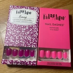 Red Aspen Nail Dashes - Pink and Purple Press-On Nails